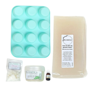 kit jabon en barra de glicerina con aloe vera